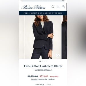 Brooks Brothers Loro Piana cashmere ladies blazer 2P